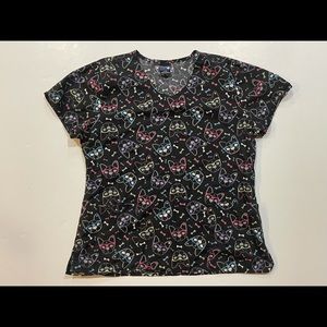 Zoe + Chloe unisex Bulldogs Neon Multicolor Scrub